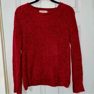 Pink Rose knitted maroon sweater.